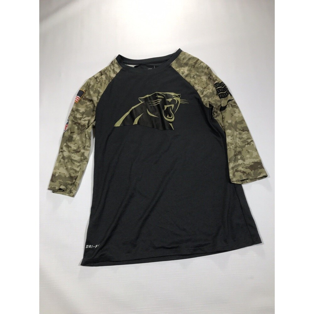 Nike NFL Salute to Service carolina panthers  3/4 Sleeve Shirt Womens Small